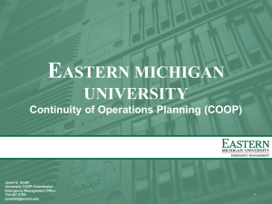 Divisional Presentation - Eastern Michigan University