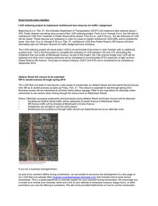 Road Construction Updates I-225 widening project to implement