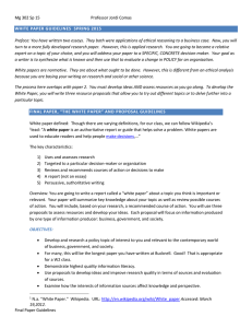 White Paper Guidelines Spring 2015