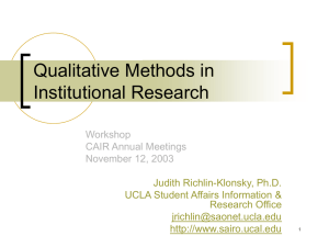 Qualitative Methods in Institutional Research