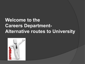 Careers Department-Alternative routes to