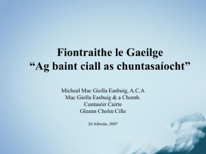 Cuntasóirí in Éirinn - Fiontraithe le Gaeilge