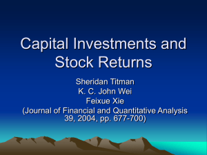 Capital Investment and Stock Return