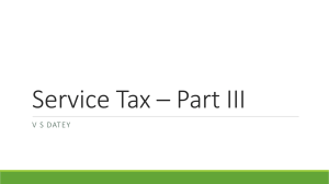 Service Tax – Other Issues