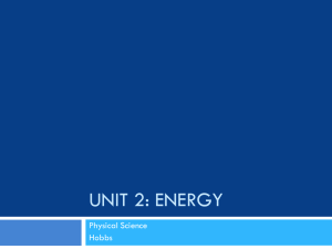 Unit 2: Energy