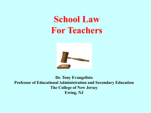 Law For Teachers - The College of New Jersey