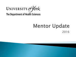 Mentor Update - University of York