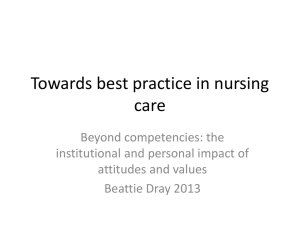 Towards best practice in nursing care