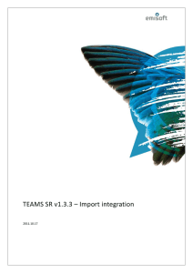TEAMS SR v1.3.3 – Import integration TEAMS SR v1.3.3 – Import
