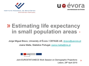 Estimating life expectancy in small population areas