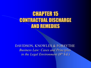 CHAPTER 15 CONTRACTUAL DISCHARGE AND REMEDIES