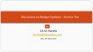 Discussion on Budget Updates – Service Tax