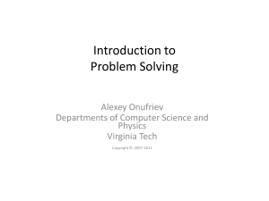 Introduction to Problem Solving Spring 2008