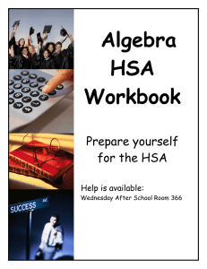 Algebra - Montgomery County Public Schools