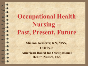 Occupational Health Nursing -