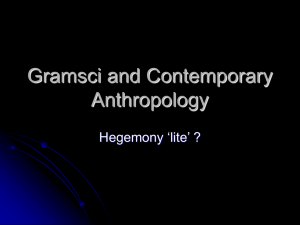 Gramsci and Contemporary Anthropology