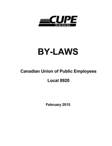 8920 Bylaws Feb11-15 - Count Me In: CUPE Local 8920