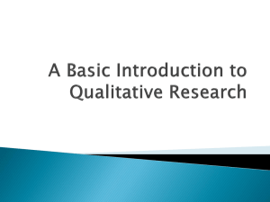 A Basic Introduction to Qualitative Research