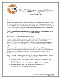 FFY 2012 FEMA Emergency Management Performance Grant (EMPG)