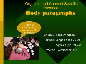 Practice in Organizing and Connecting Specific Evidence (3rd Step