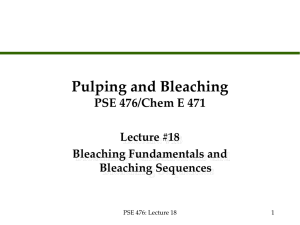 Lecture 19: Bleaching Mechanisms and Sequences