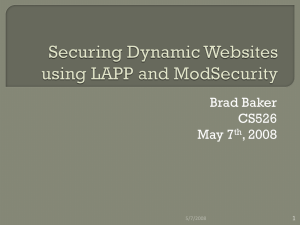 Secure Dynamic Websites using LAPP and ModSecurity