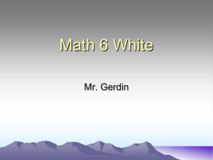 Math 6 White - Joseph Sears School