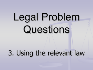 Legal Problem Questions