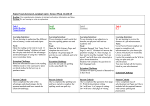 Literacy Tasks Week 11