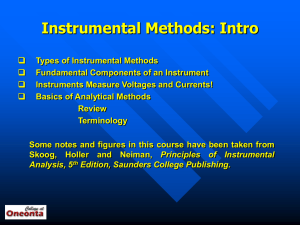 Instrumental Methods: Intro