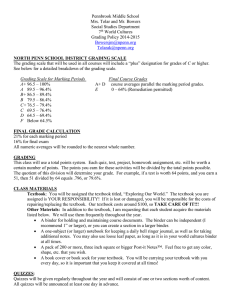 Pennbrook Middle School Mrs. Tolar and Mr. Bowers Social Studies