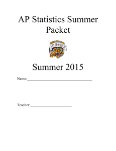 AP Statistics Summer Packet
