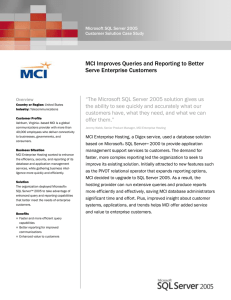 MCI Improves Queries and Reporting to Better Serve Enterprise