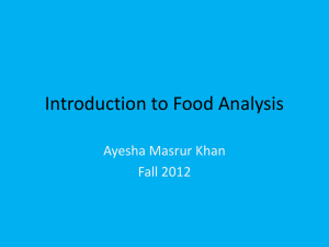 Introduction to Food Analysis