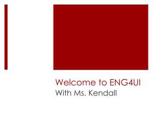 English 4UI - ENG 4UI with Ms. Kendall - Home