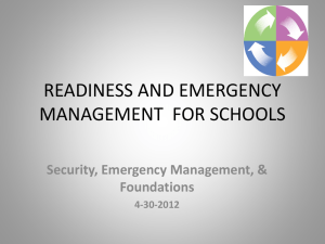 READINESS AND EMERGENCY MANAGEMENT FOR SCHOOLS