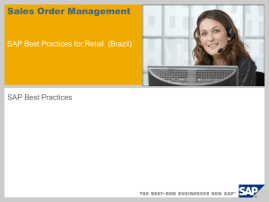 Scenario Name SAP Best Practices Baseline