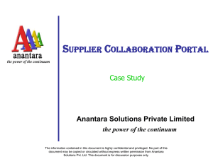 Supplier Collaboration - Anantara Solutions Private Limited