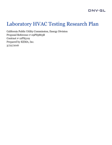 CPUC's 2013-14 Laboratory HVAC Testing Research Plan