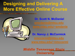 Quality in Online Courses - Middle Tennessee State University