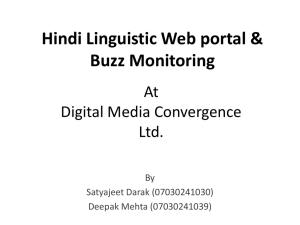 Hindi Linguistic Web portal & Buzz Monitoring