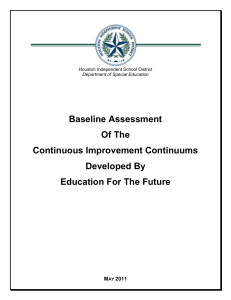 Baseline Assessment Of The Continuous Improvement Continuums