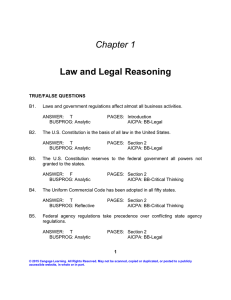 Free sample of Test Bank for Business Law Text and Cases