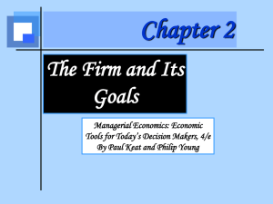 Chapter 2 The Firm and Its Goals