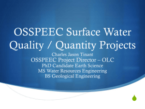 OSSPEEC Surface Water Quality / Quantity Projects