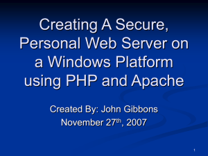 Creating A Secure, Personal Web Server on a Windows Platform