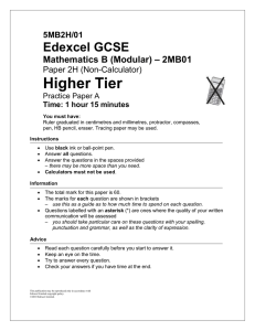 Unit 2H Practice Paper A