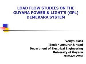 Load flow studies on the Guyana Power and Light's (GPL)