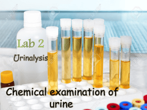 Urinalysis Chemical examination of urine