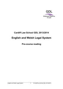 Cardiff Law School GDL 2013/2014 English and Welsh Legal